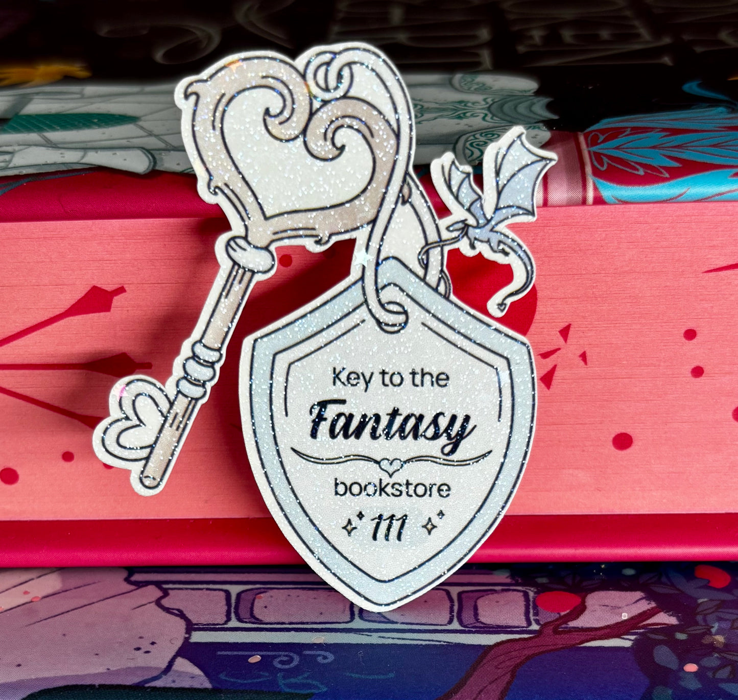 Mini Key To The Fantasy Bookstore Sticker
