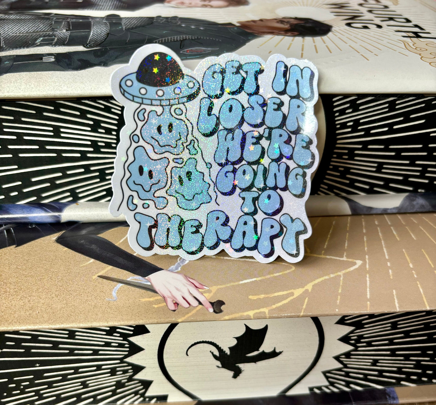 Get In Loser We're Going To Therapy Aliens Sticker