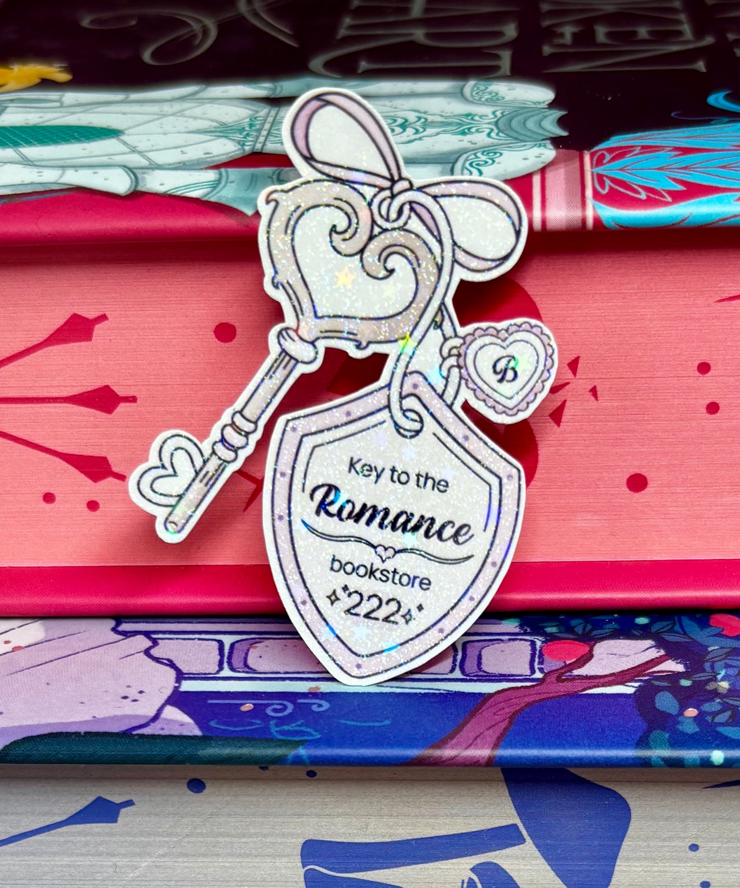 Mini Key To The Romance Bookstore Sticker