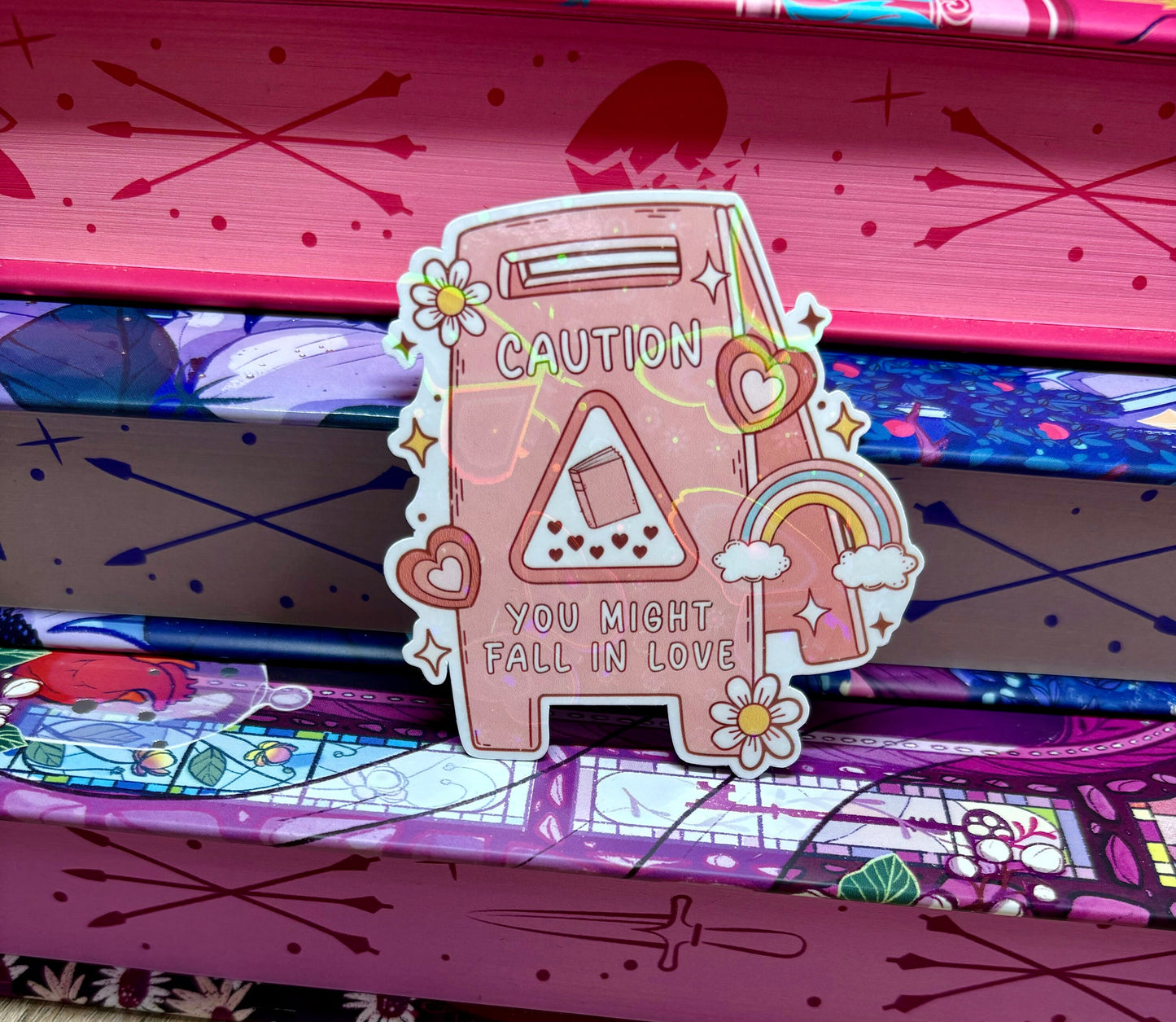 Caution You Might Fall In Love Floor Sign Style Sticker