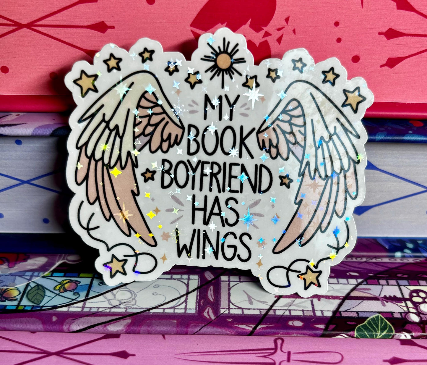 My Book Boyfriend Has Wings Sticker