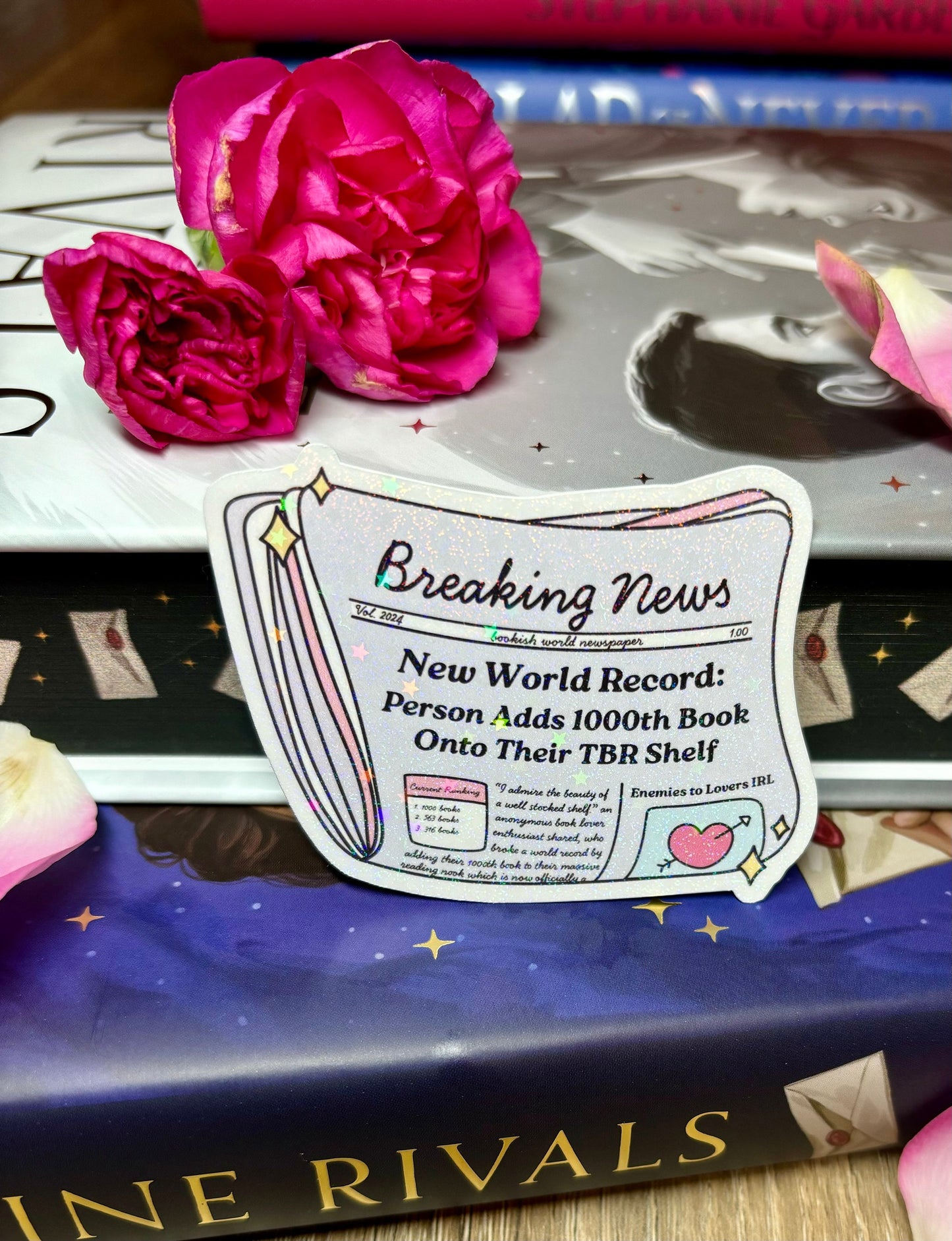 Cute Bookish News TBR Sticker