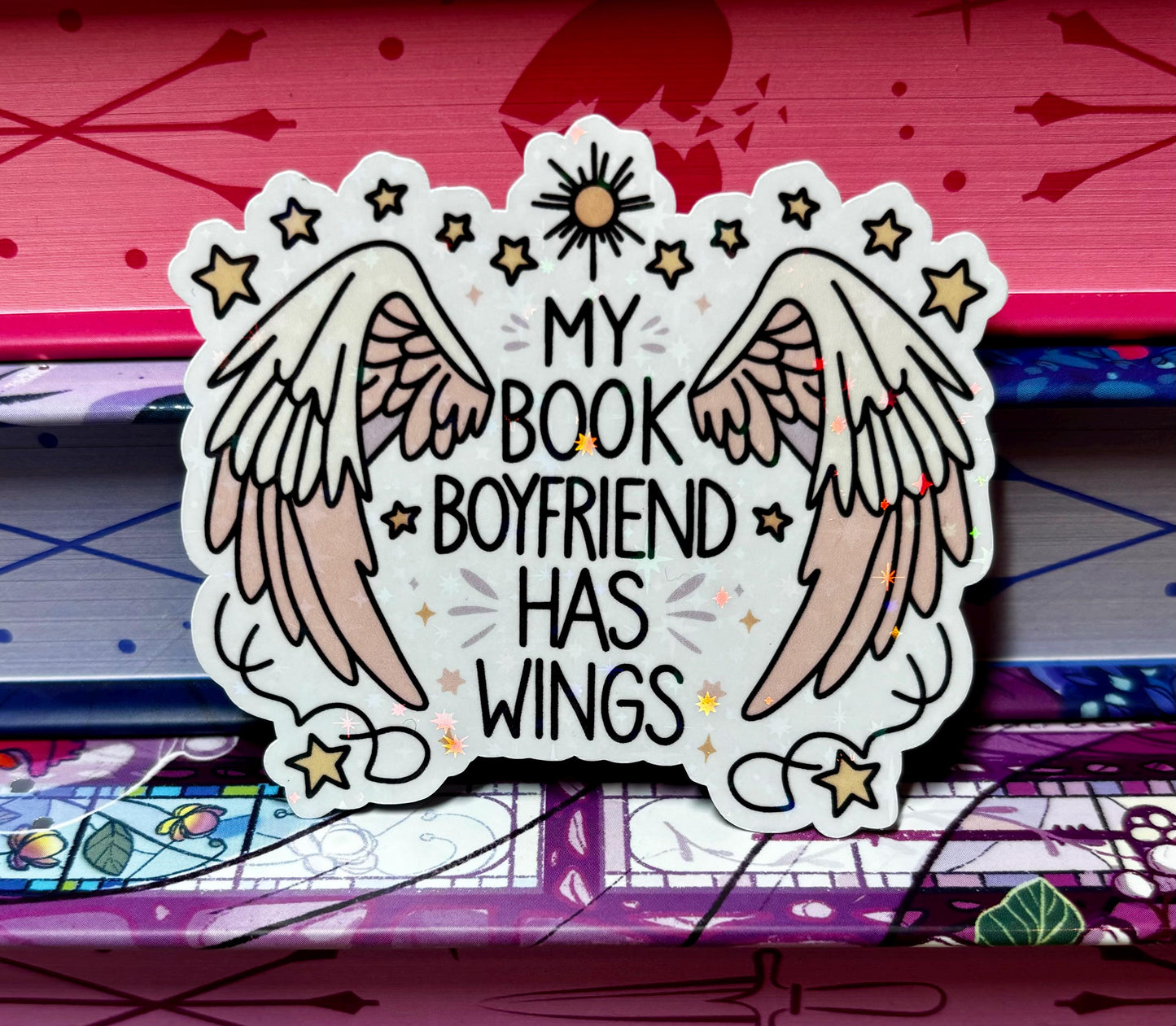 My Book Boyfriend Has Wings Sticker