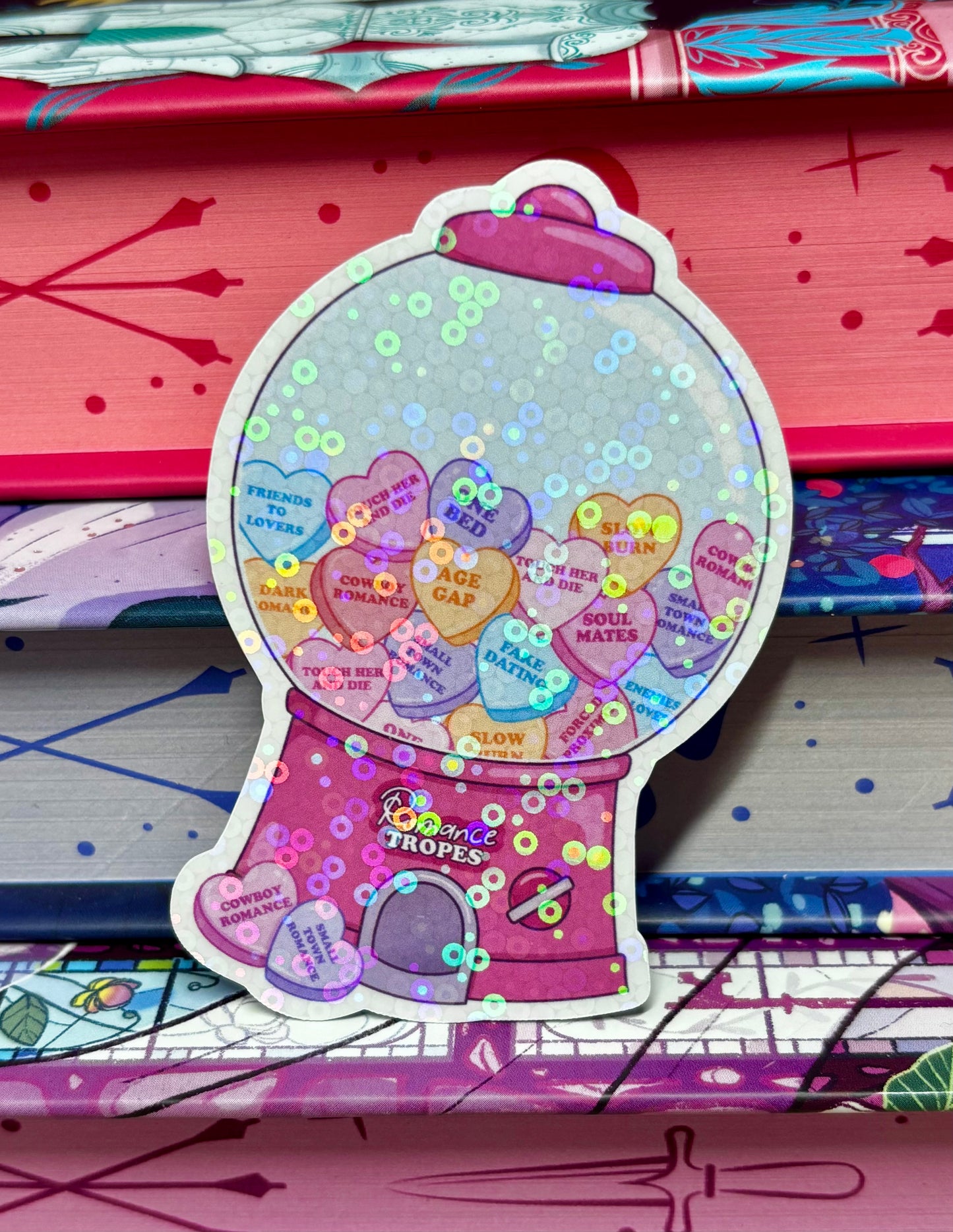Cute Love Heart Romance Tropes Vending Gumball Machine Sticker