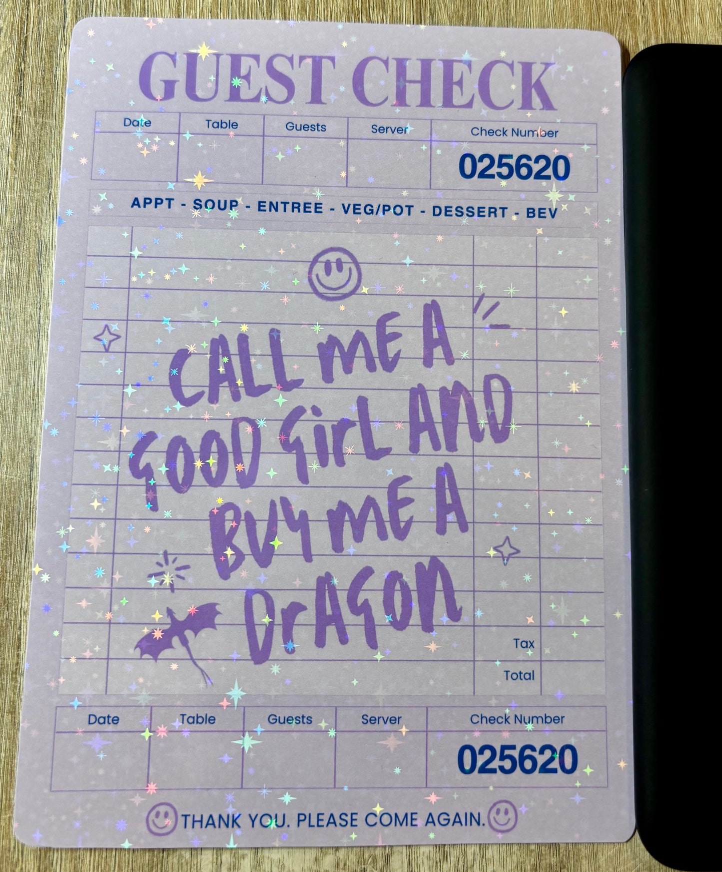 Call Me A Good Girl And Buy Me A Dragon Holographic Laminate Kindle Insert