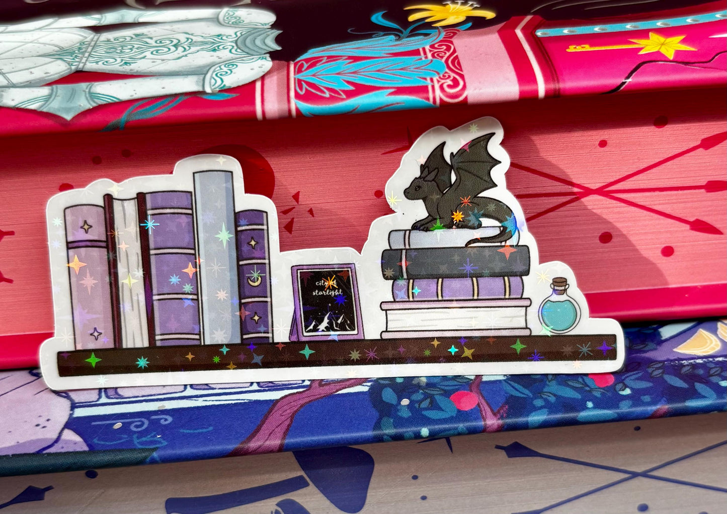 Fantasy Book Shelf Sticker