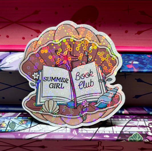 Summer Girl Book Club Shell Sticker