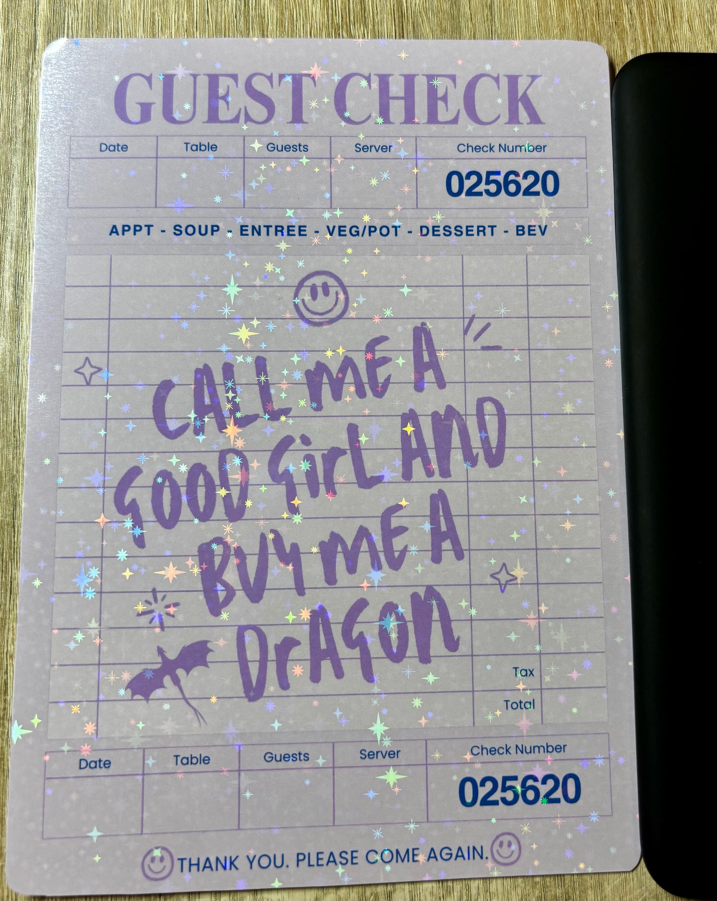 Call Me A Good Girl And Buy Me A Dragon Holographic Laminate Kindle Insert