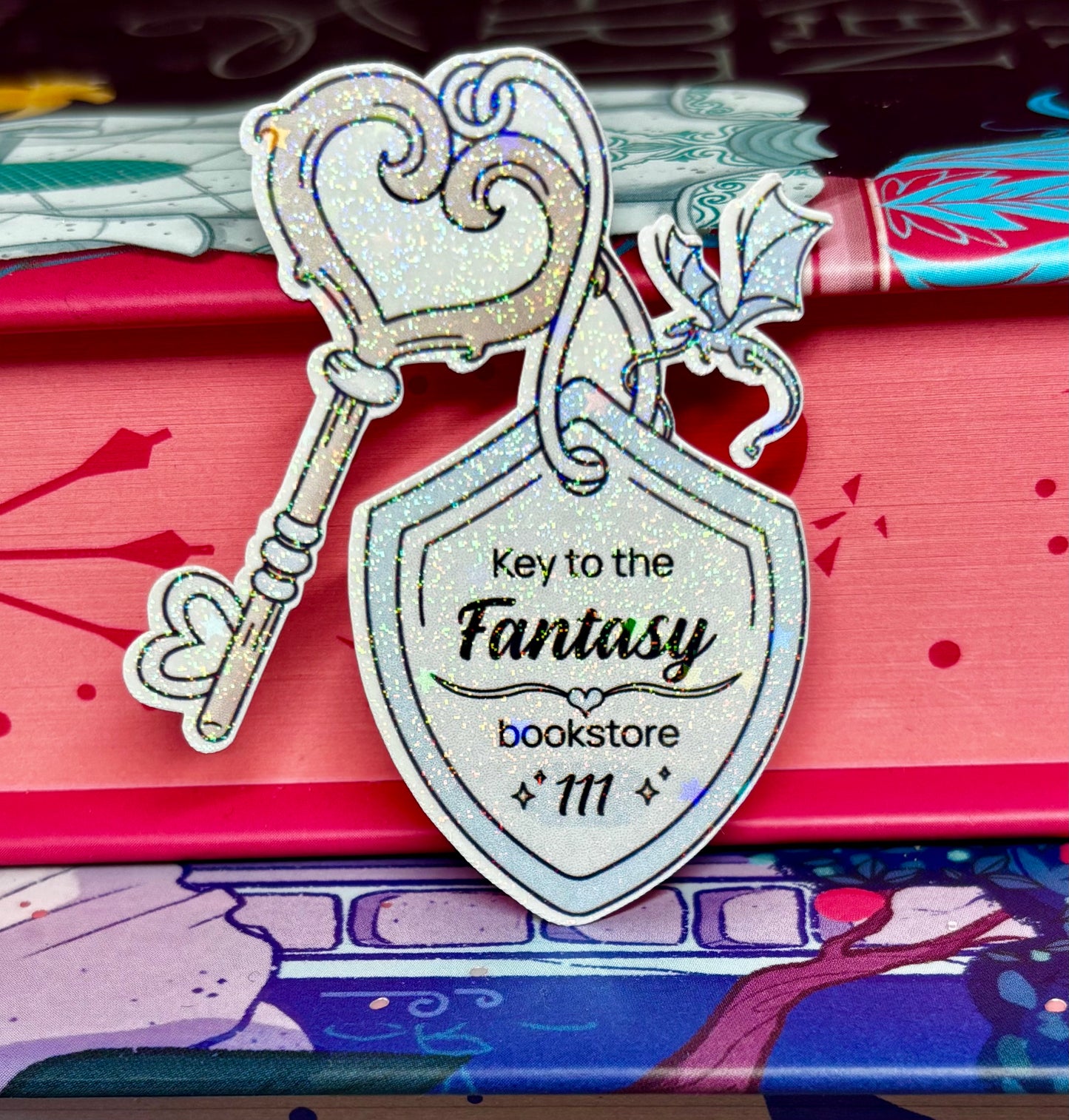 Mini Key To The Fantasy Bookstore Sticker