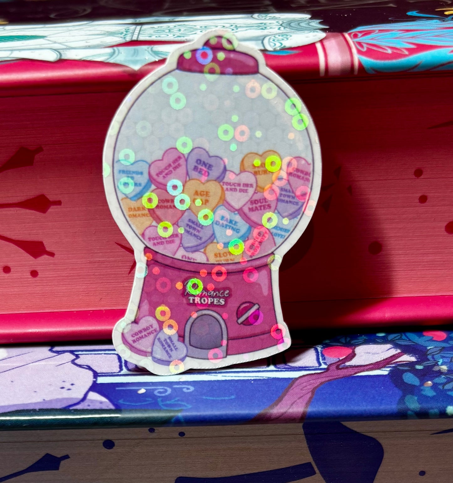 Mini Cute Love Heart Romance Tropes Vending Gumball Machine Sticker