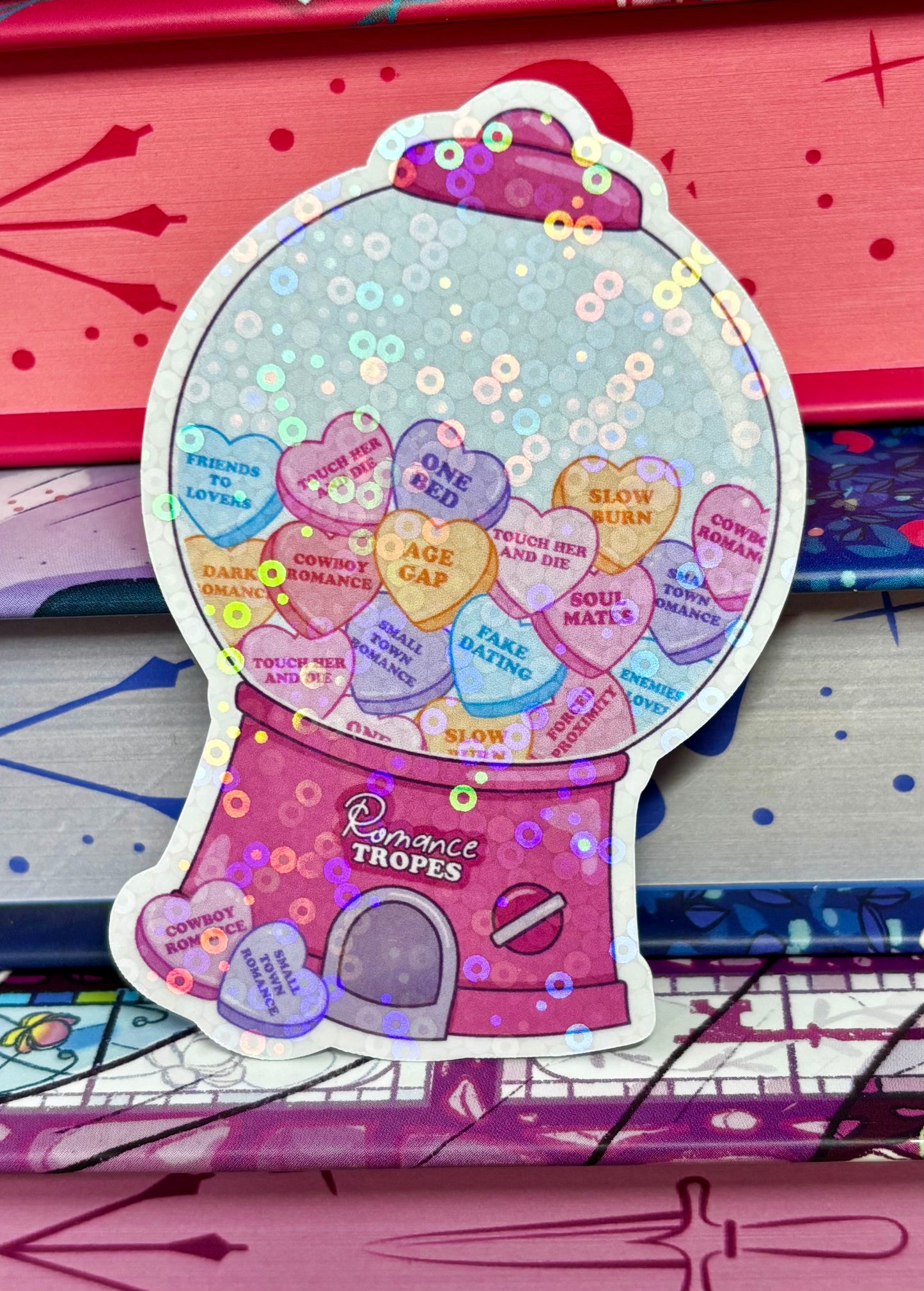Cute Love Heart Romance Tropes Vending Gumball Machine Sticker