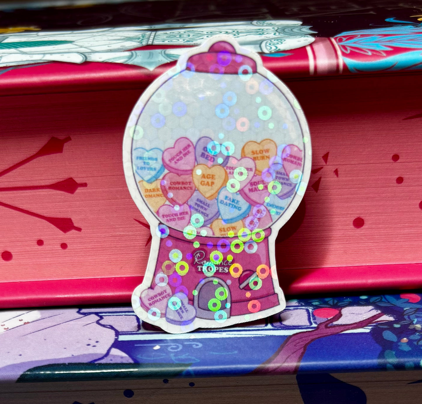 Mini Cute Love Heart Romance Tropes Vending Gumball Machine Sticker