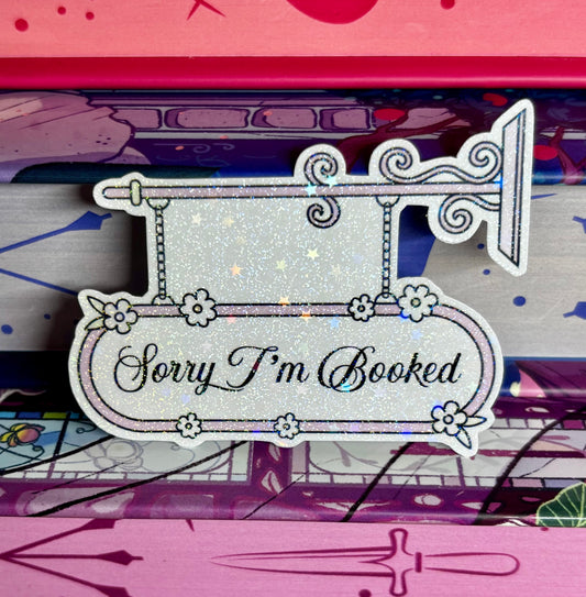 Mini Sorry I'm Booked Door Sign Style Sticker