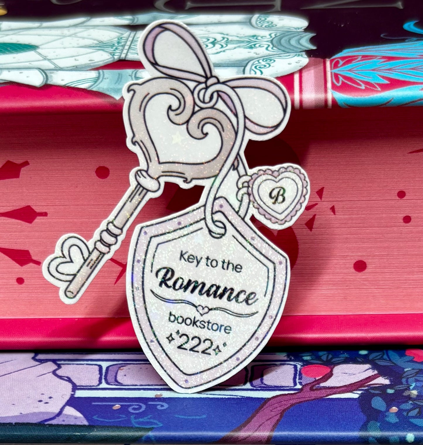 Mini Key To The Romance Bookstore Sticker