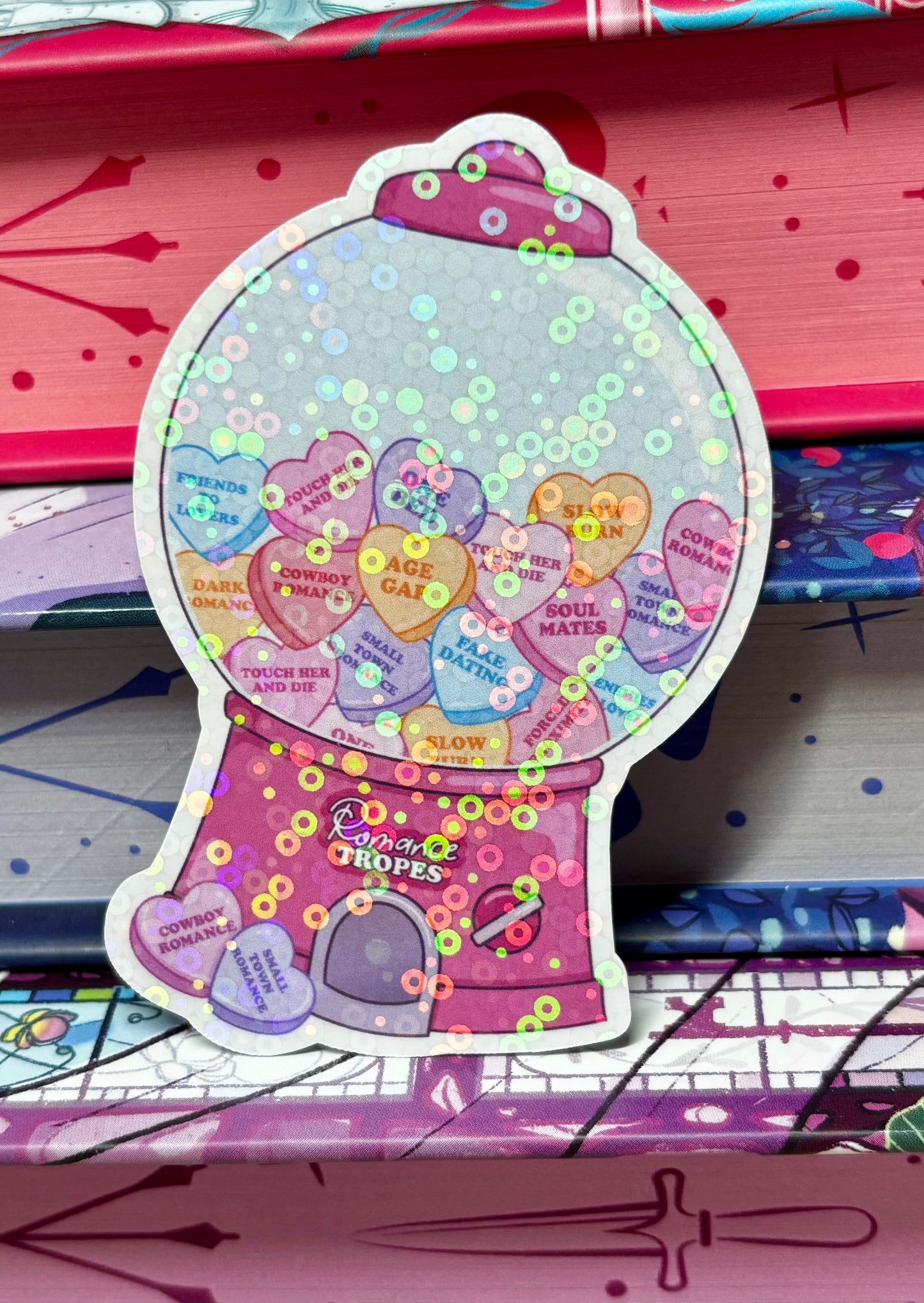 Cute Love Heart Romance Tropes Vending Gumball Machine Sticker