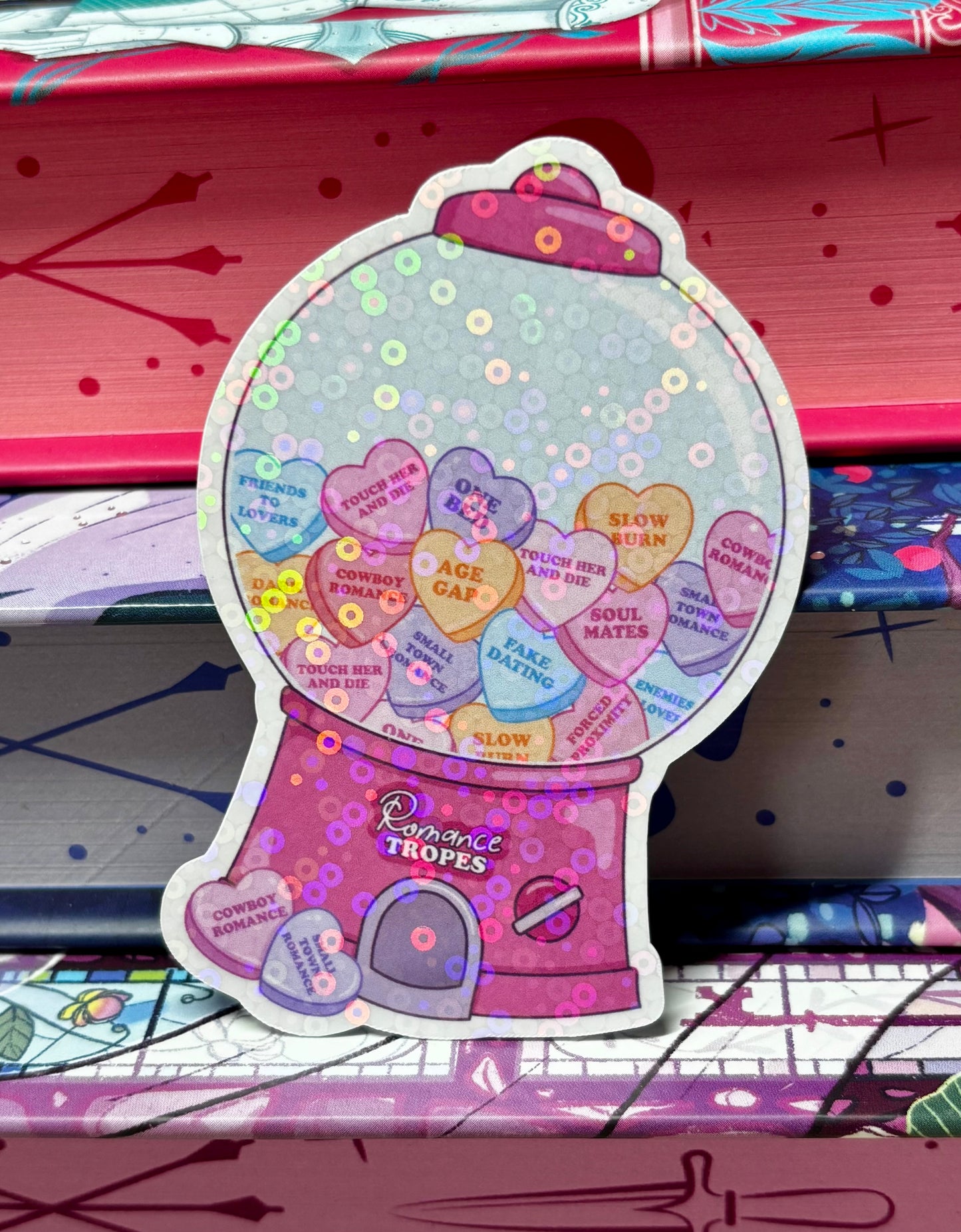 Cute Love Heart Romance Tropes Vending Gumball Machine Sticker