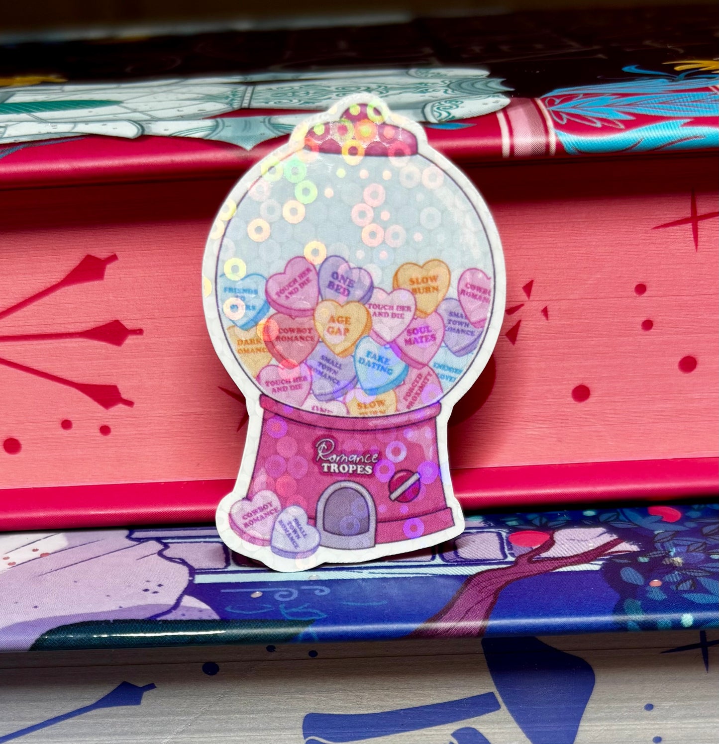 Mini Cute Love Heart Romance Tropes Vending Gumball Machine Sticker