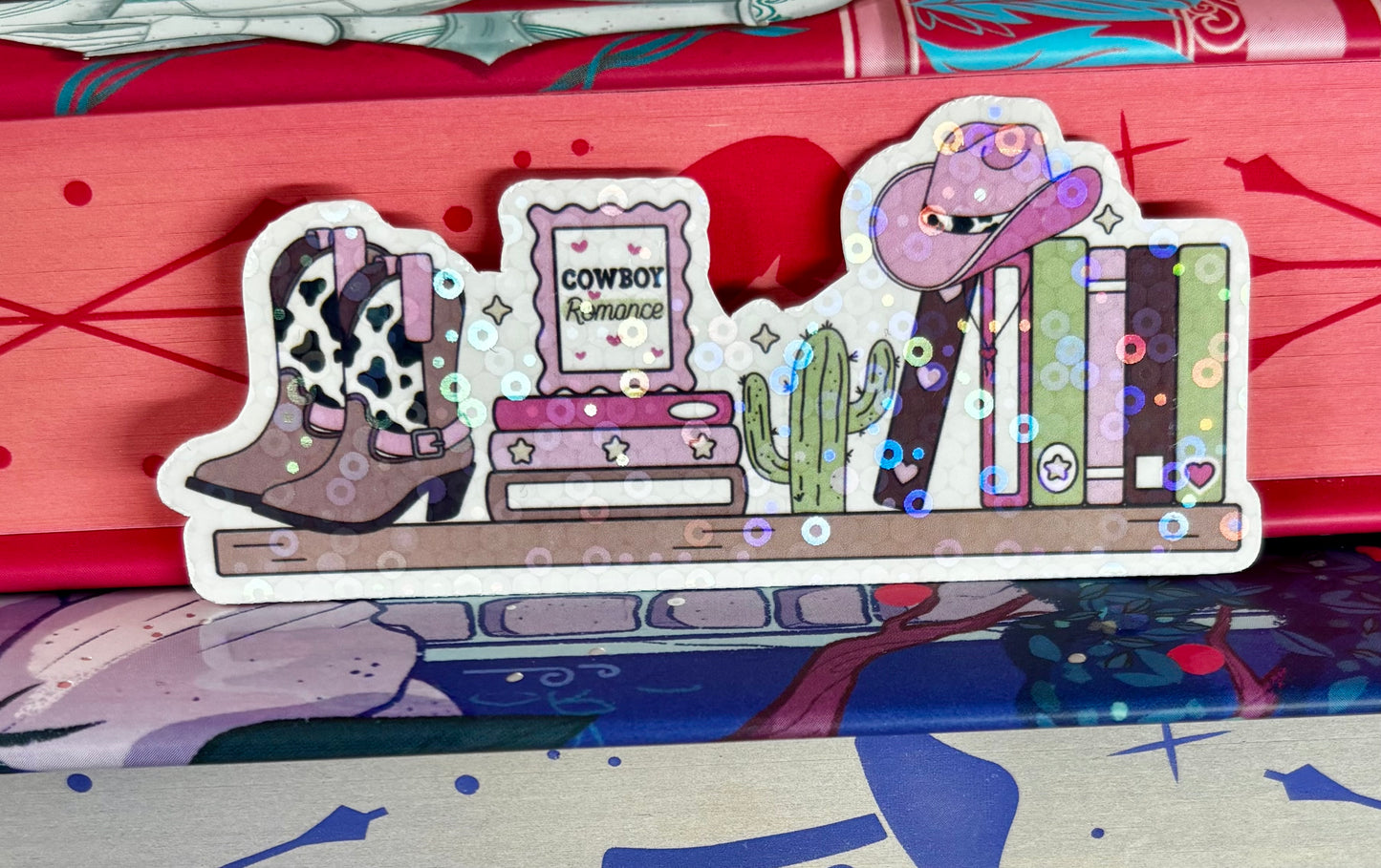 Cowboy Romance Bookshelf Sticker