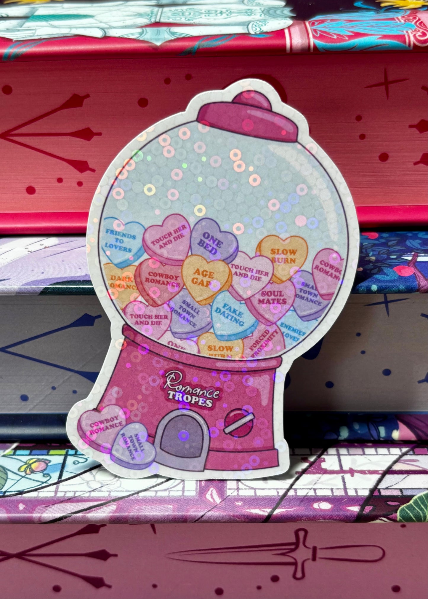 Cute Love Heart Romance Tropes Vending Gumball Machine Sticker