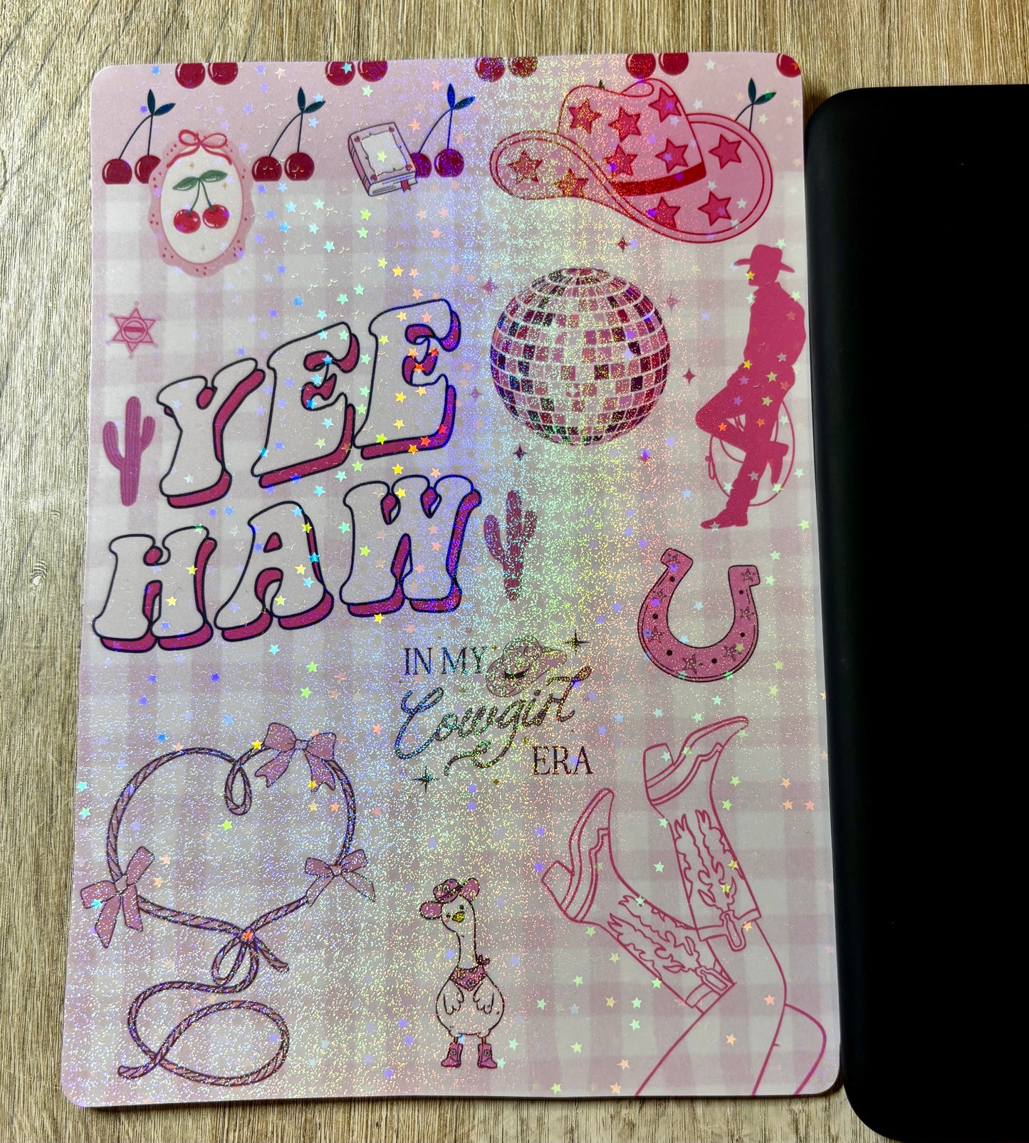 Cowgirl Era Holographic Laminate Kindle Insert