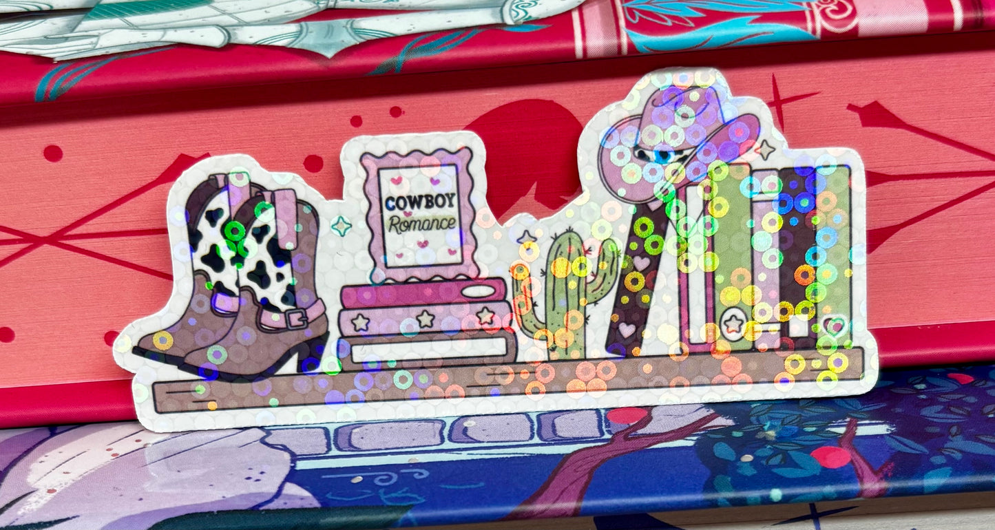 Cowboy Romance Bookshelf Sticker
