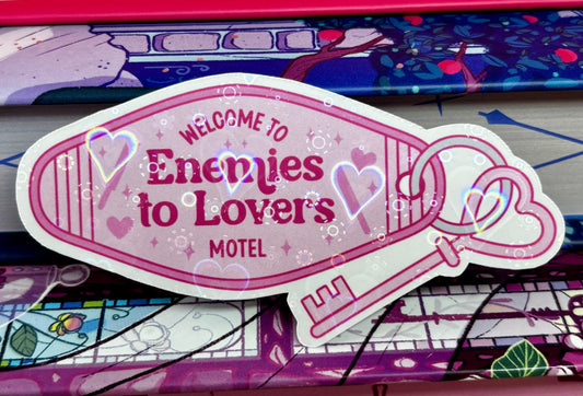 Welcome To Enemies To Lovers Motel Key Sticker