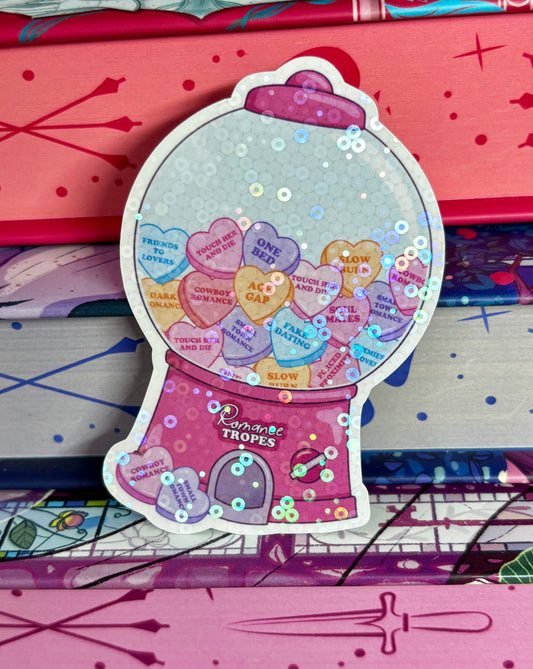Cute Love Heart Romance Tropes Vending Gumball Machine Sticker