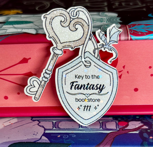 Mini Key To The Fantasy Bookstore Sticker