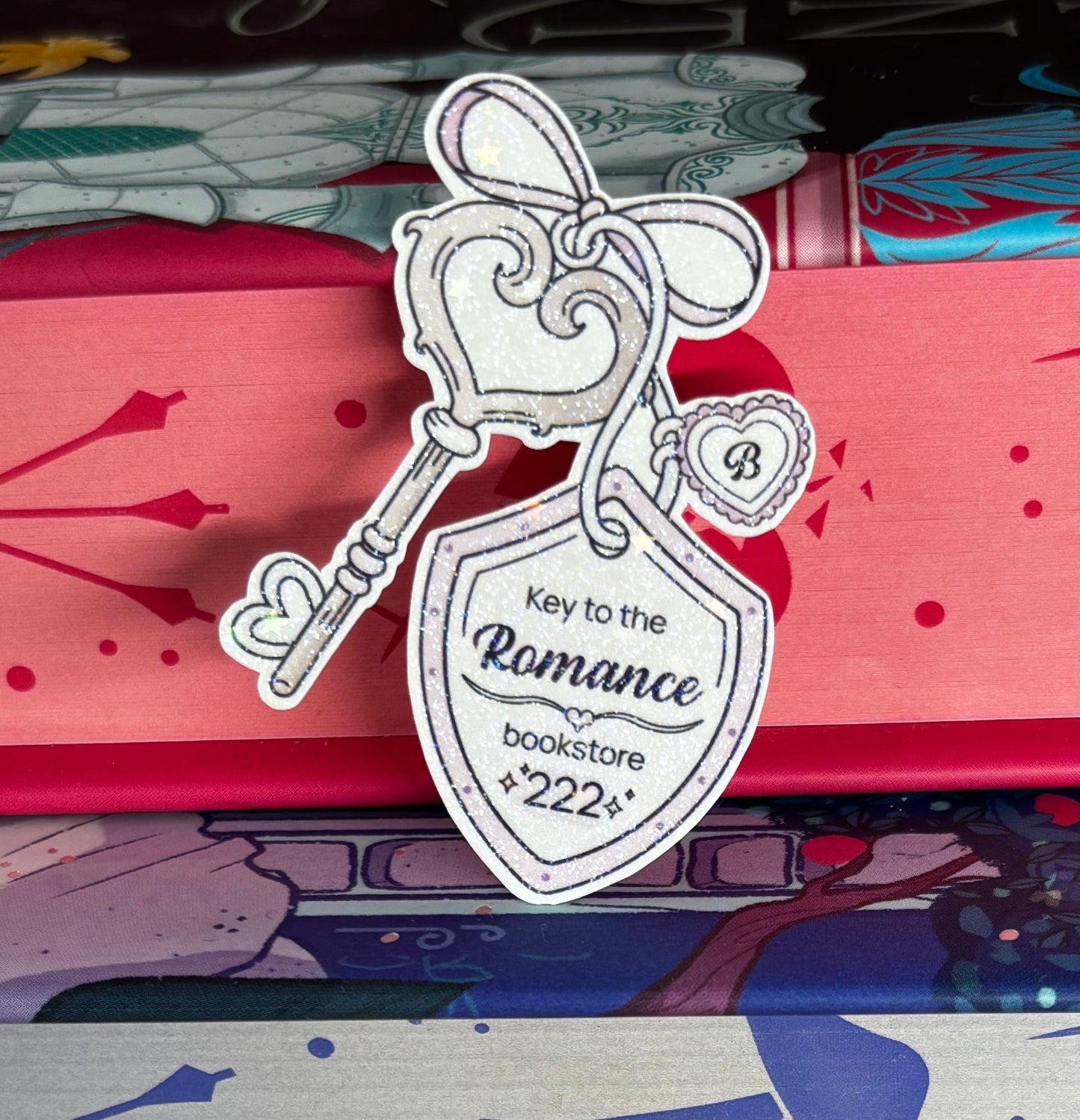 Mini Key To The Romance Bookstore Sticker