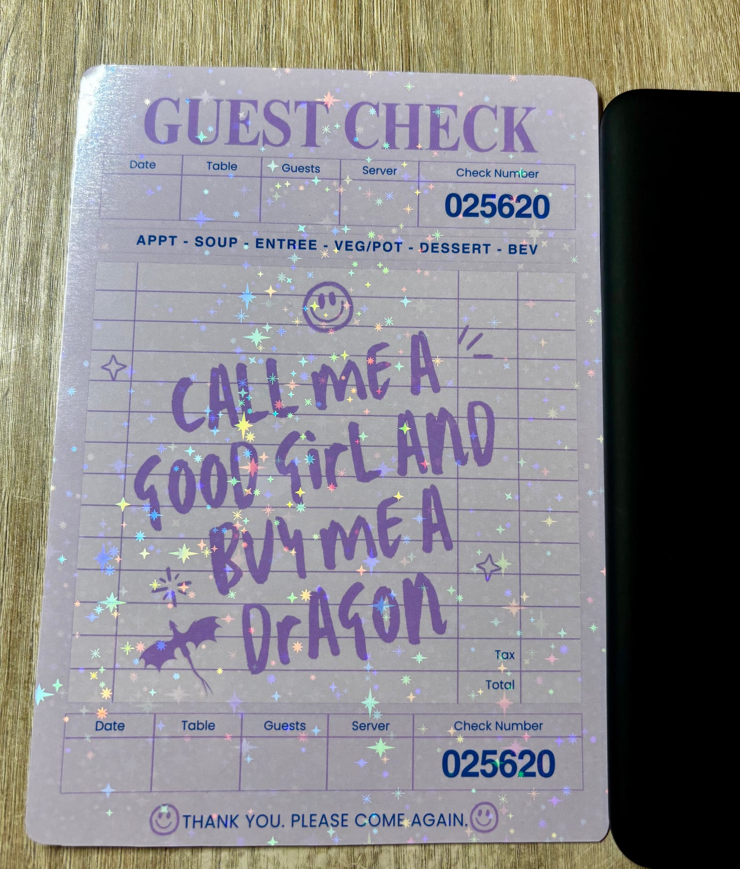 Call Me A Good Girl And Buy Me A Dragon Holographic Laminate Kindle Insert