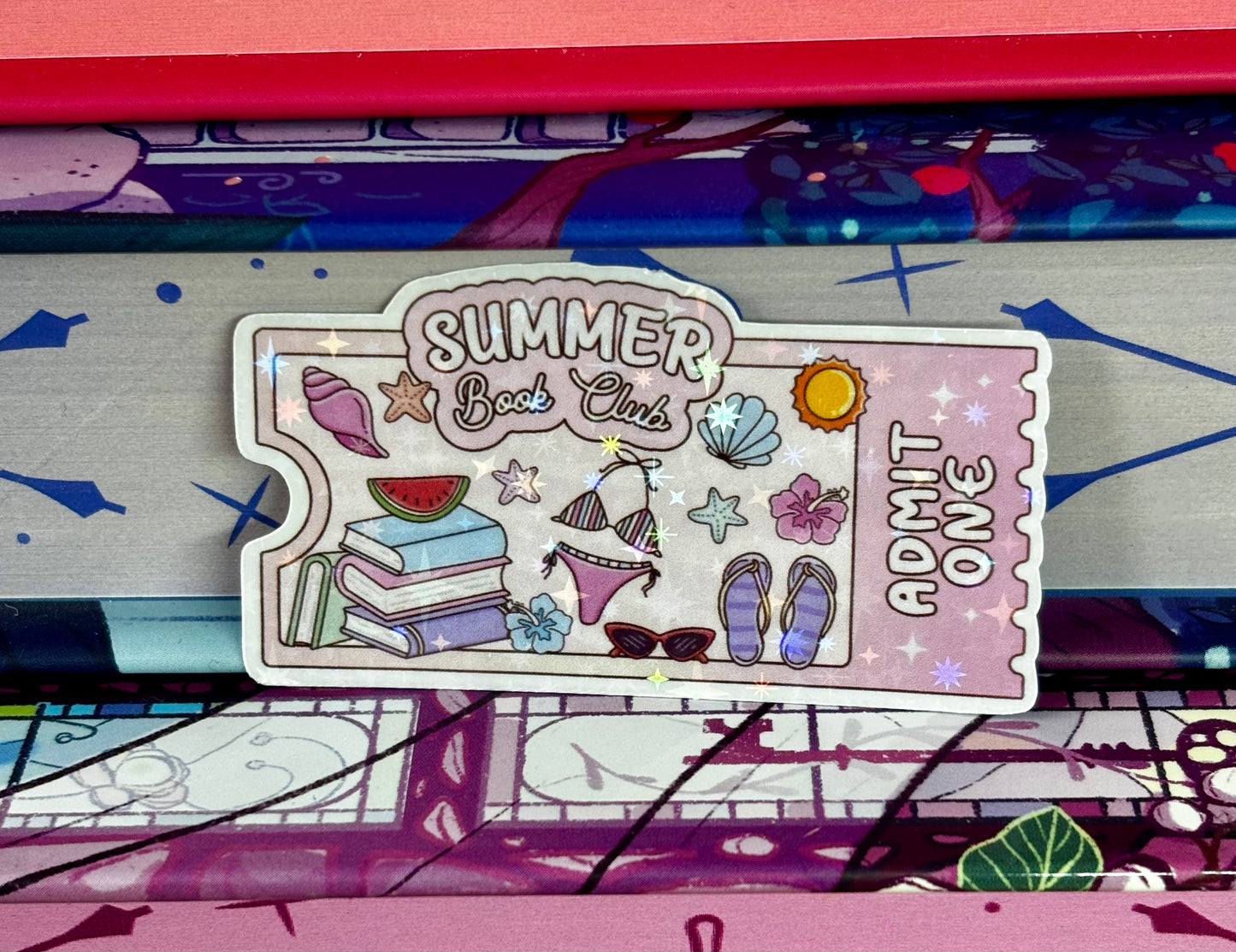 Mini Summer Book Club Ticket Sticker