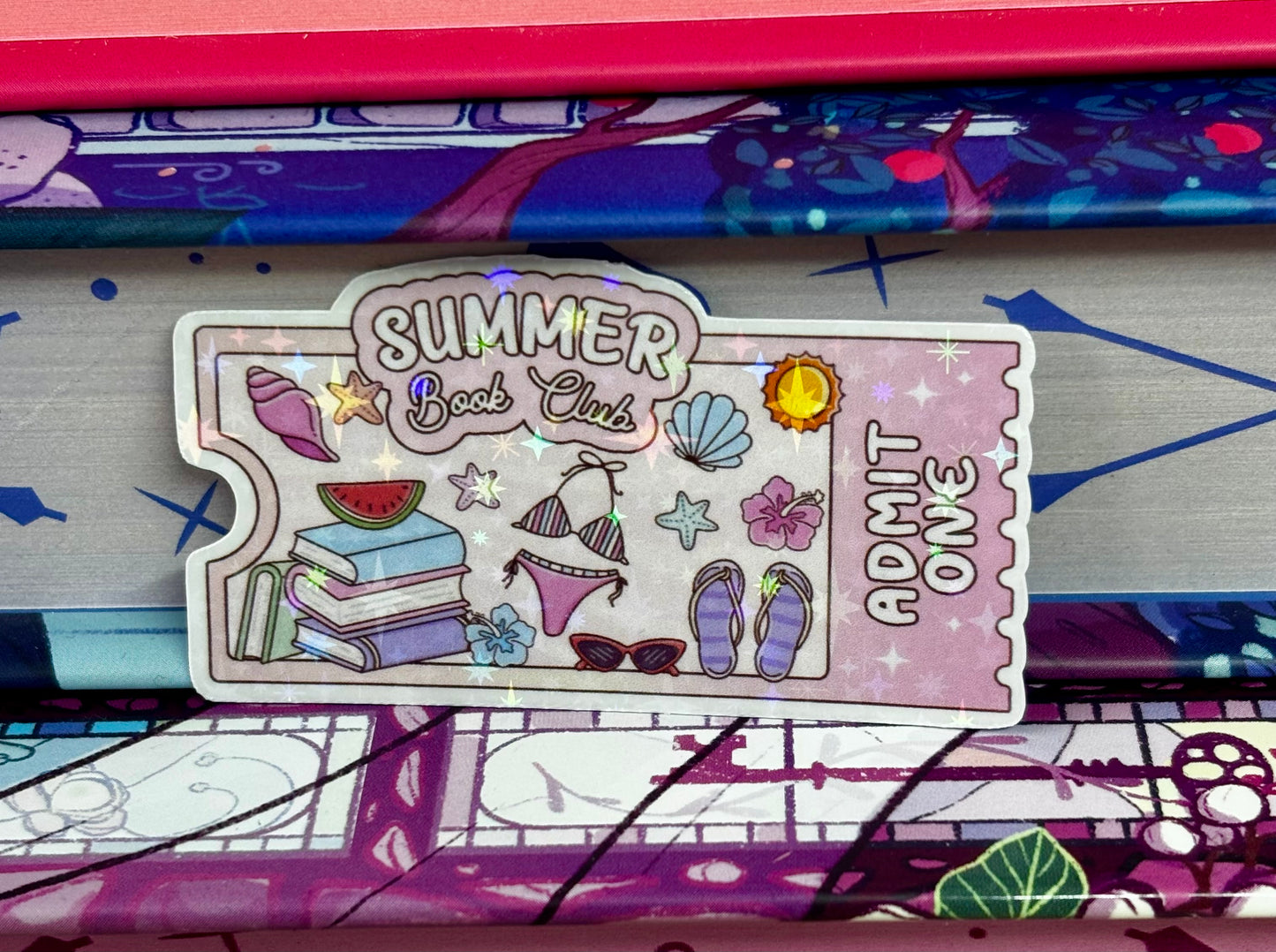 Mini Summer Book Club Ticket Sticker