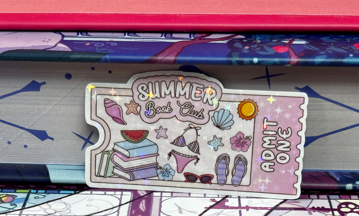 Mini Summer Book Club Ticket Sticker