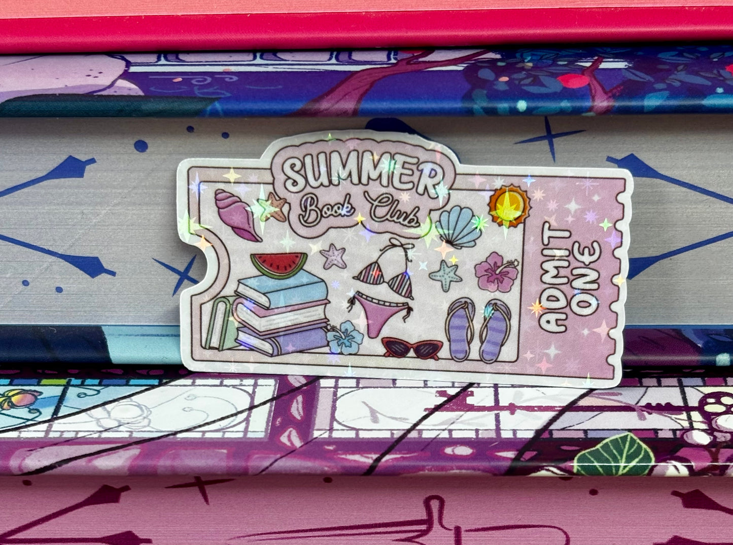 Mini Summer Book Club Ticket Sticker