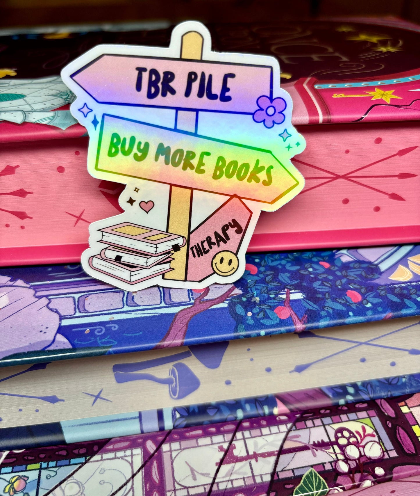 TBR Pile, Buy More Books, Therapy Signpost Sticker