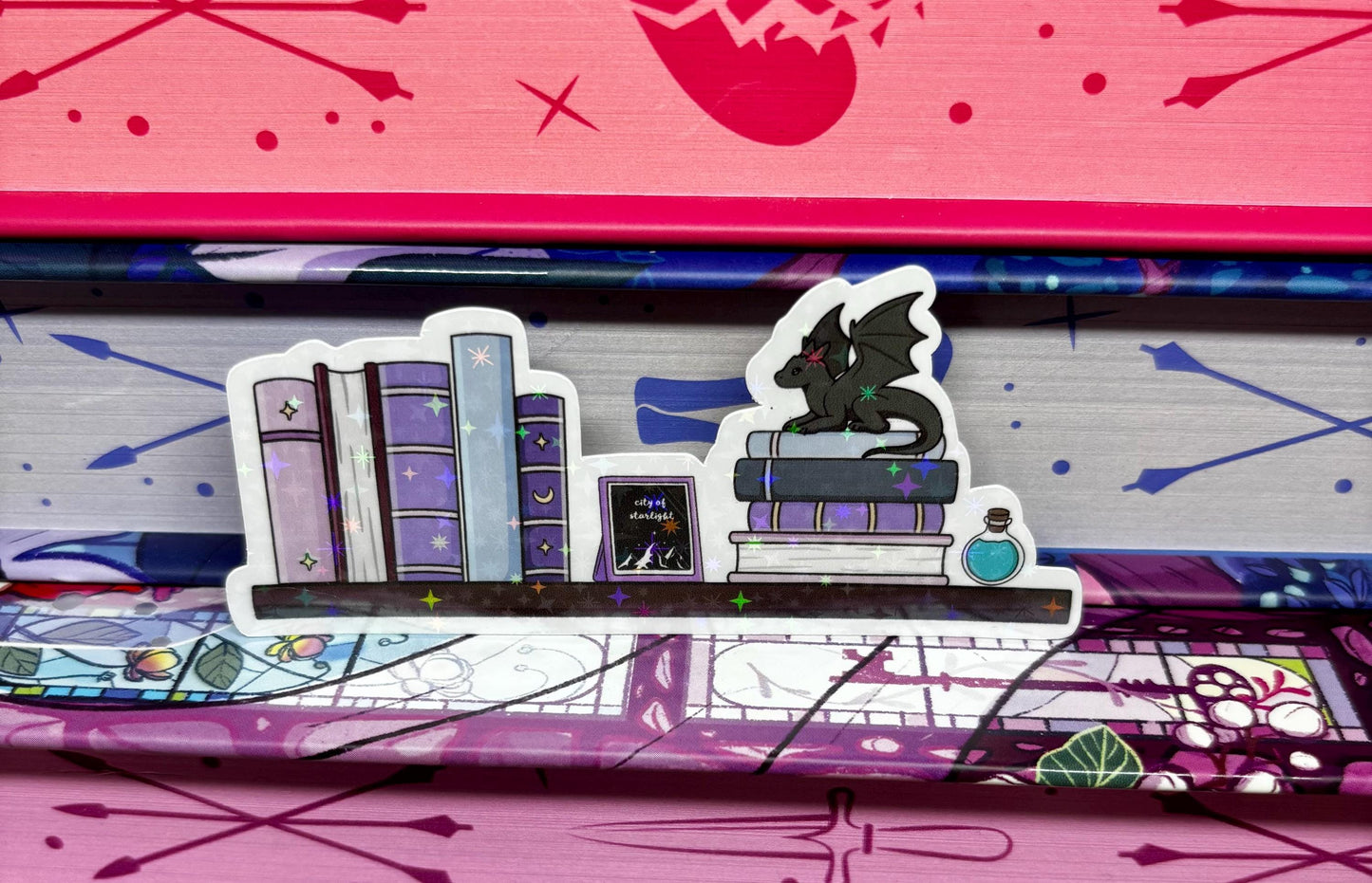 Fantasy Book Shelf Sticker