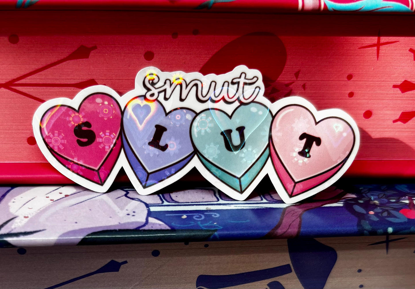 Mini Love Heart Smut Slut Sticker