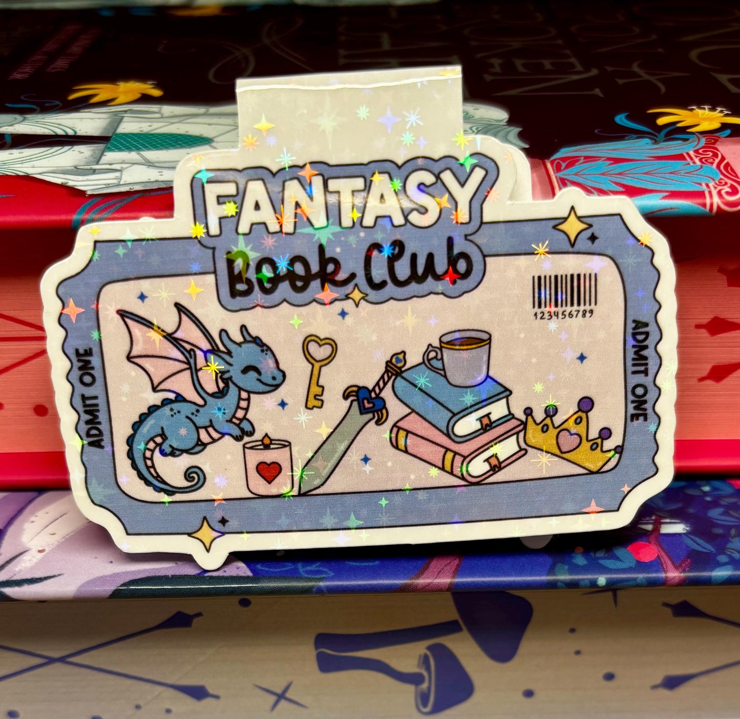 Fantasy Book Club Ticket Magnetic Bookmark