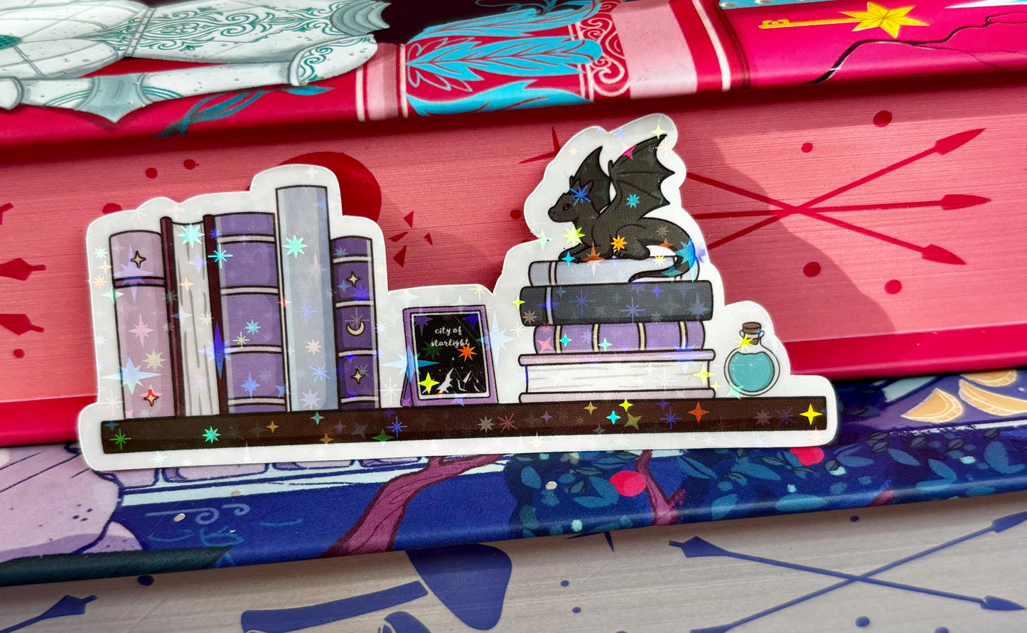 Fantasy Book Shelf Sticker