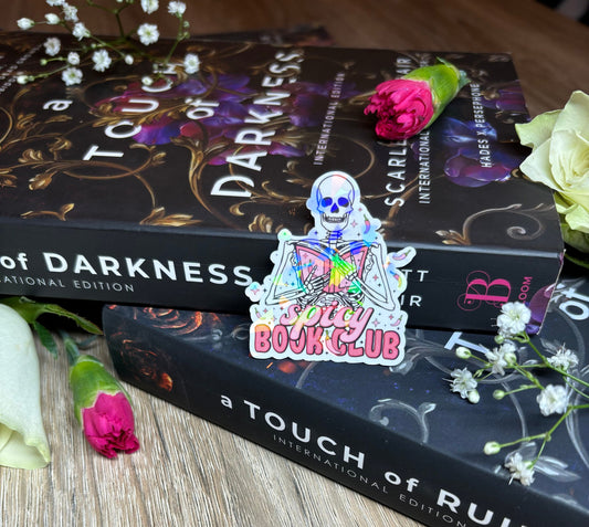 Mini Spicy Book Club Skeleton Sticker