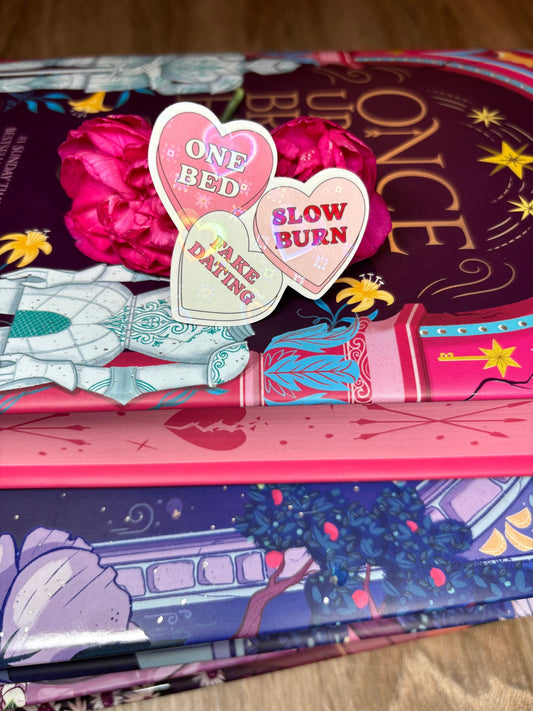 Mini Book Tropes Love Hearts Sticker