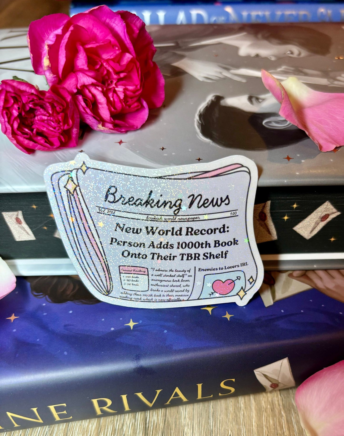 Cute Bookish News TBR Sticker