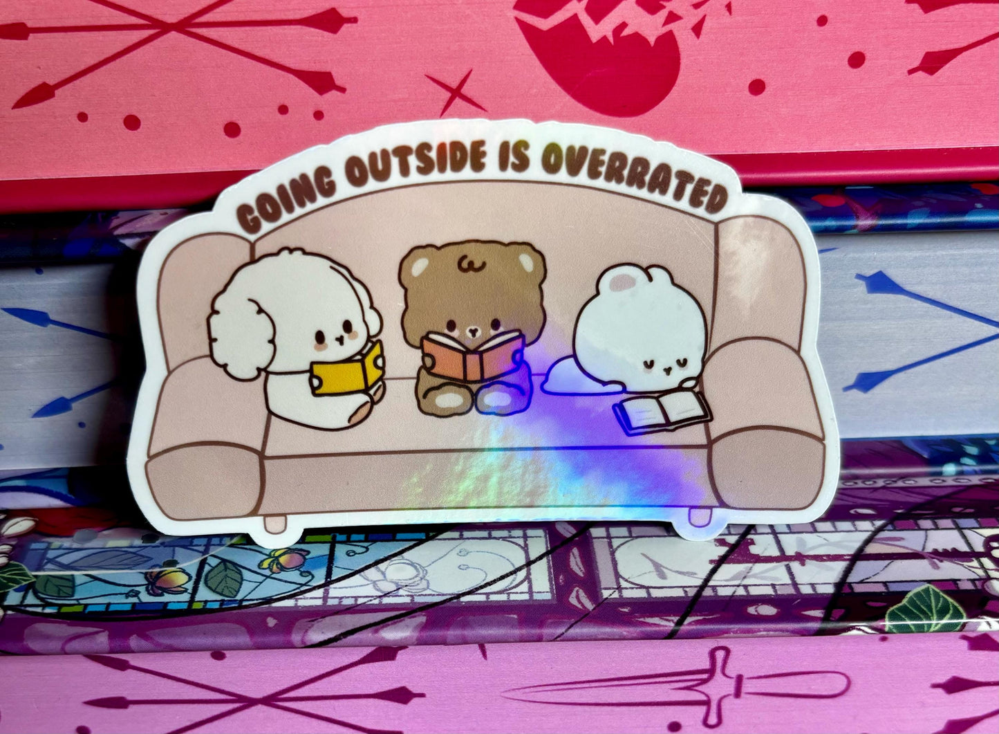 Going Outside Is Overrated Reading Bears Sticker