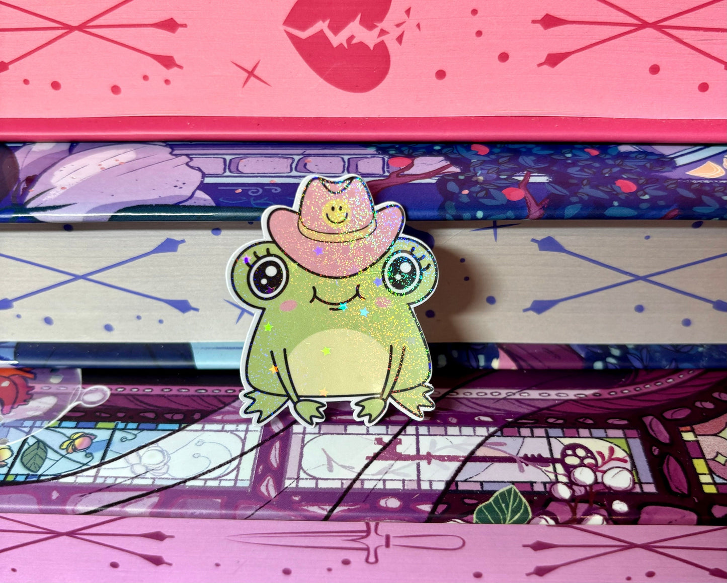Mini Cute Cowgirl Frog Sticker