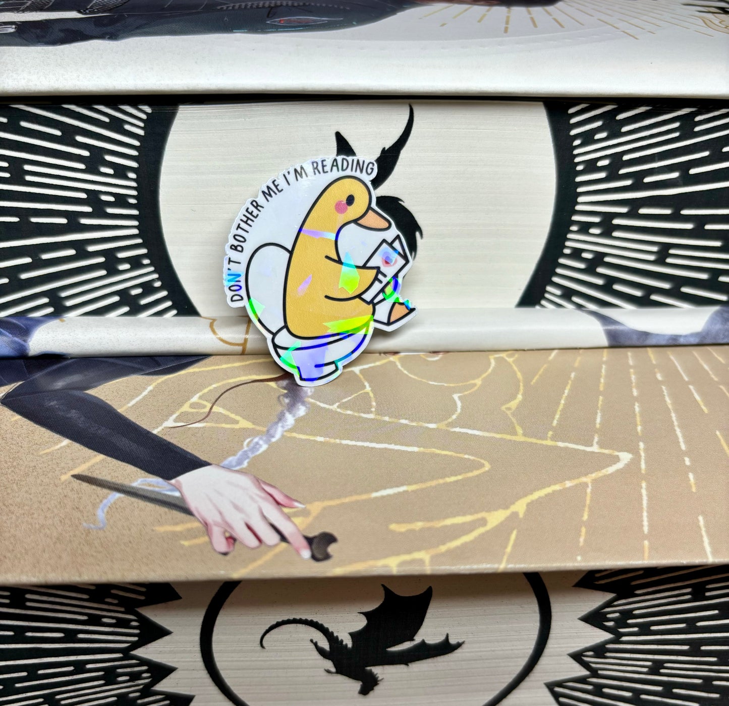 Mini Don't Bother Me I'm Reading Toilet Duck Sticker