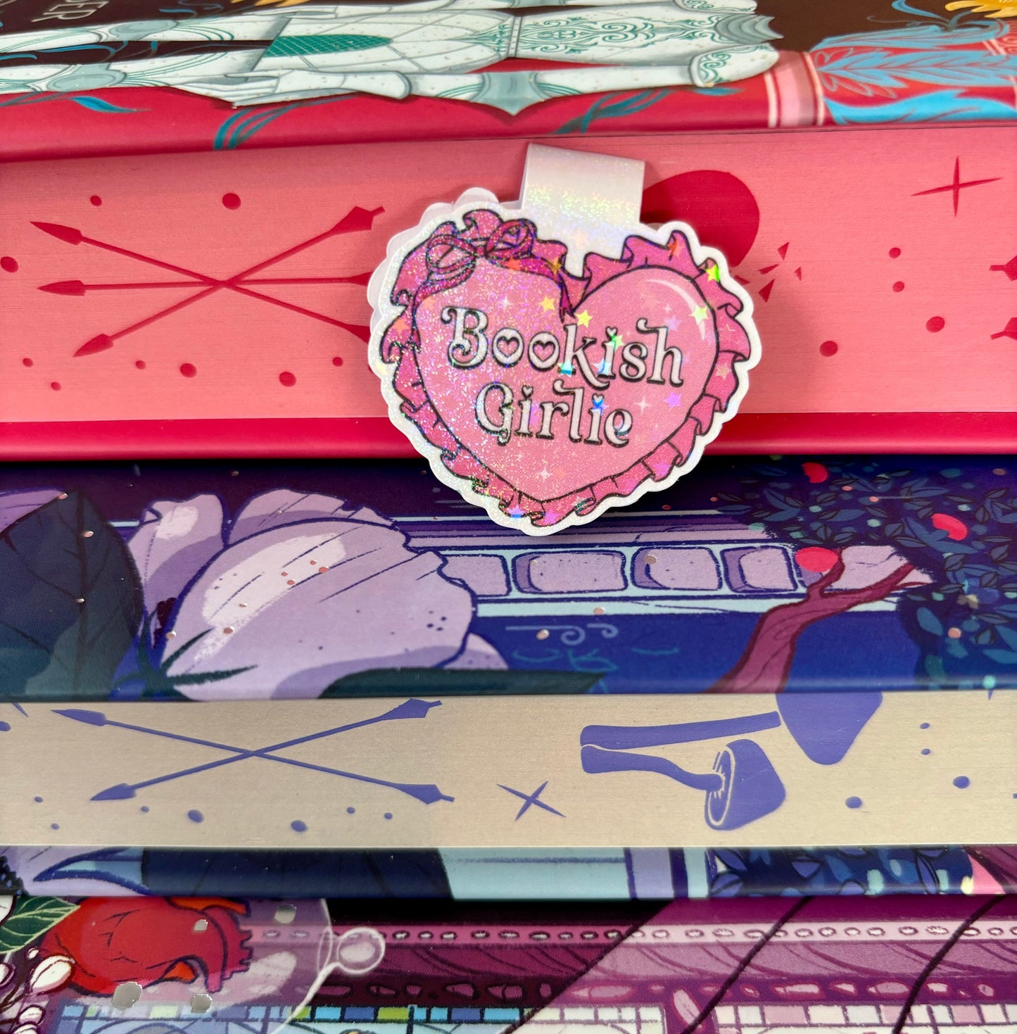 Mini Cute Bookish Girlie Heart Magnetic Bookmark