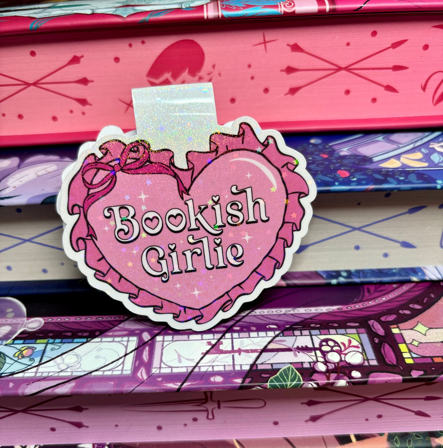 Cute Bookish Girlie Heart Magnetic Bookmark