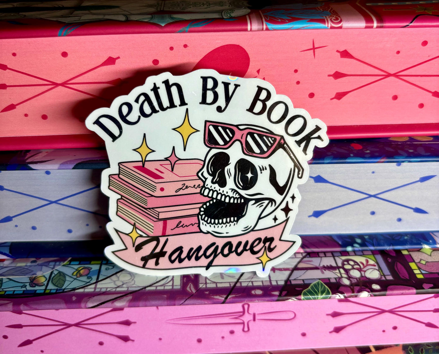 Death By Book Hangover Sticker