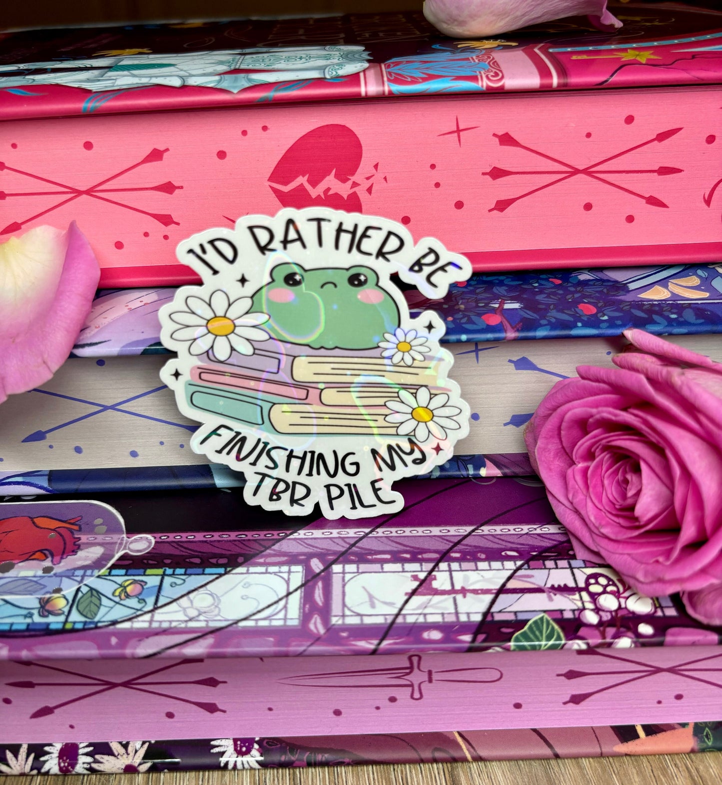 I'd Rather Be Finishing My TBR Pile Frog Sticker