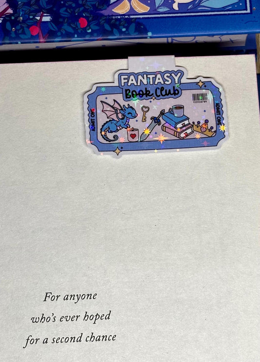 Mini Fantasy Book Club Ticket Magnetic Bookmark